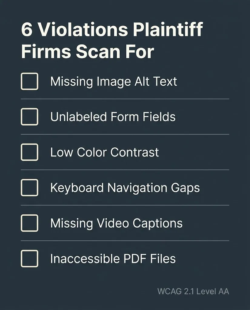 ada wcag violations checklist