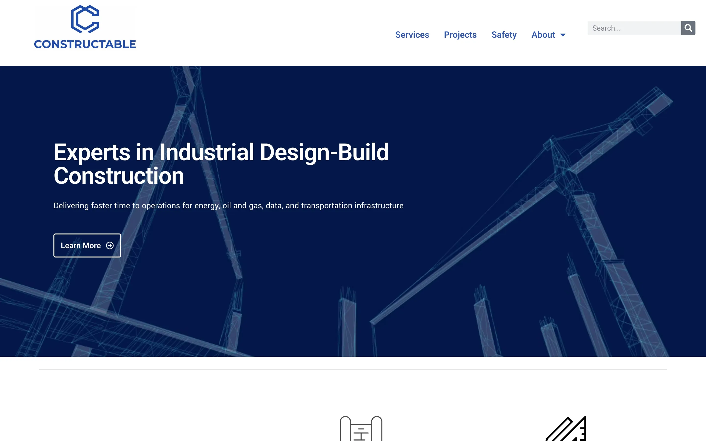 Constructable website homepage