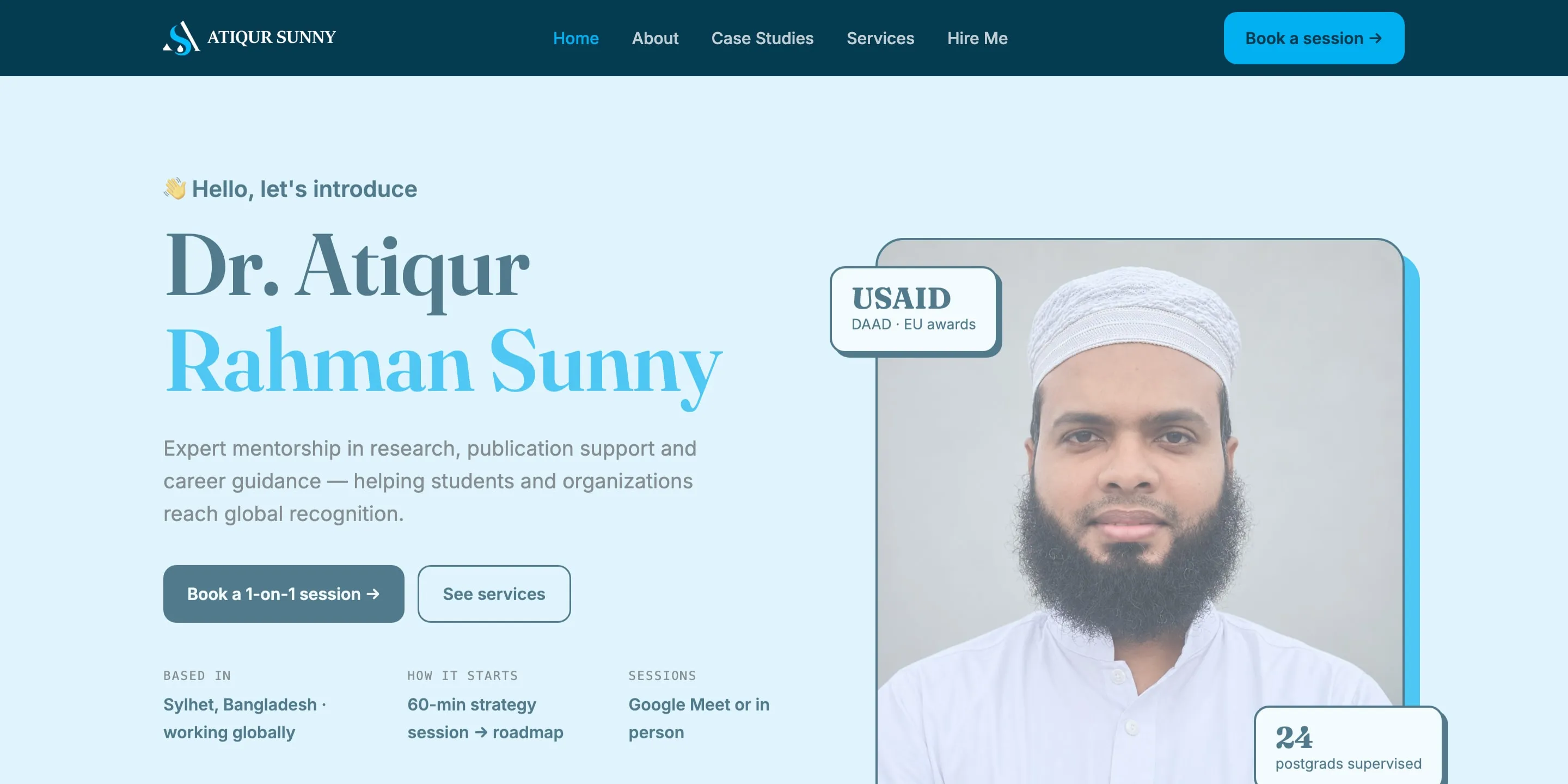 Dr. Atiqur Rahman Sunny website homepage