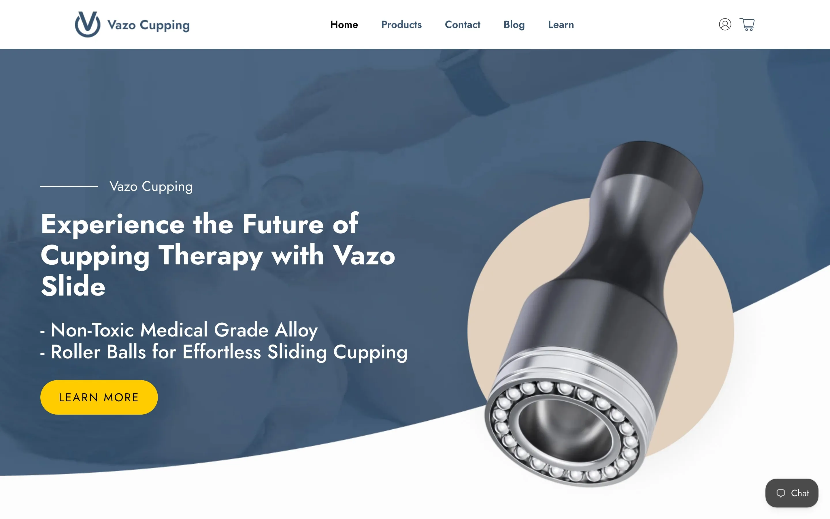 Vazo Cupping Shopify store homepage