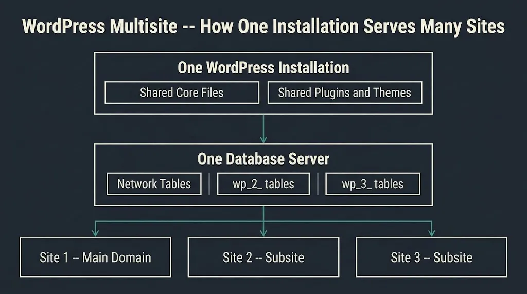 wordpress multisite architecture diagram